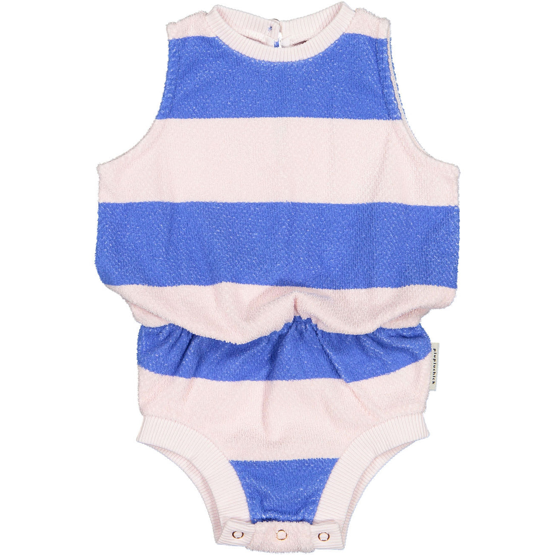 Piupiuchick Blue Striped Textured Playsuit