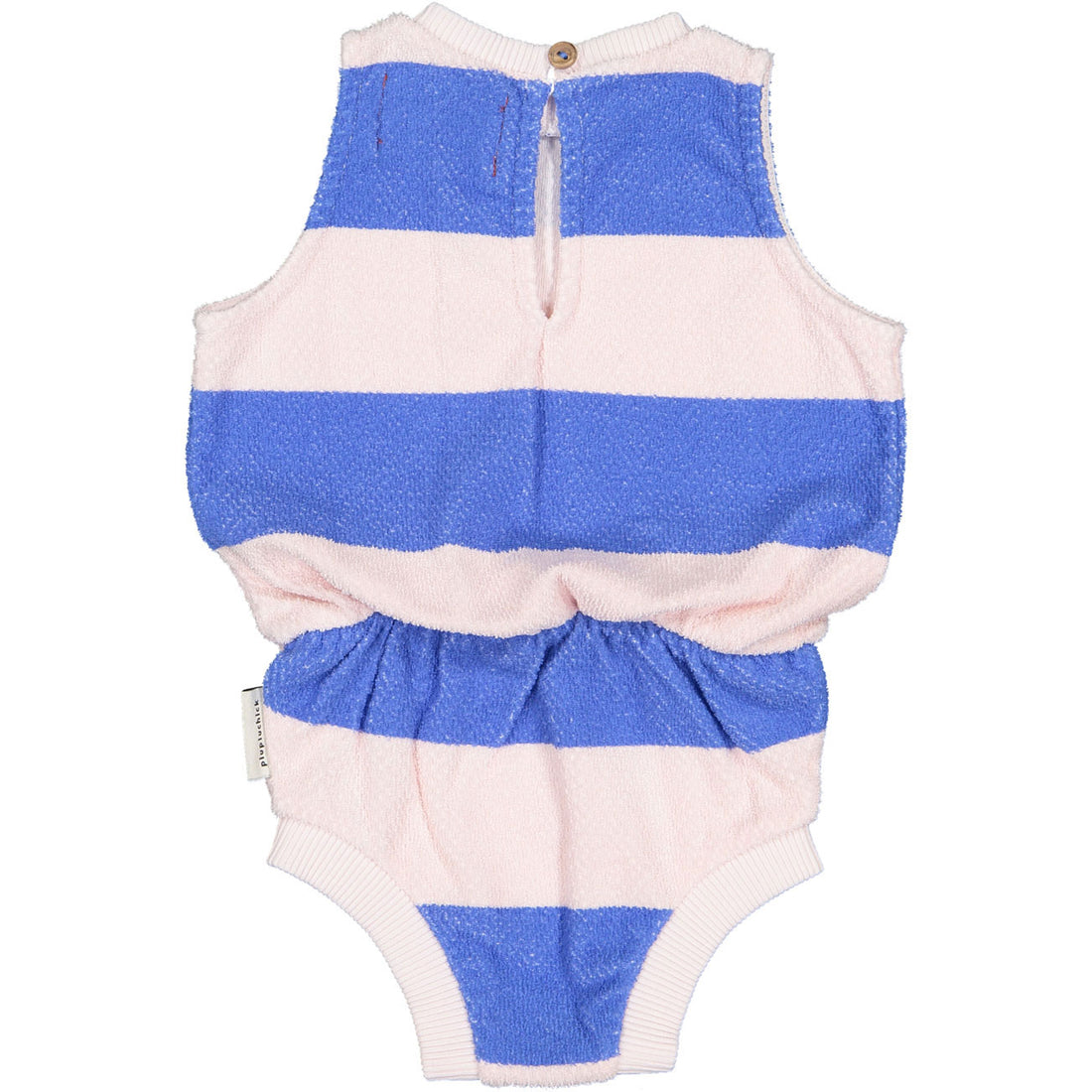 Piupiuchick Blue Striped Textured Playsuit