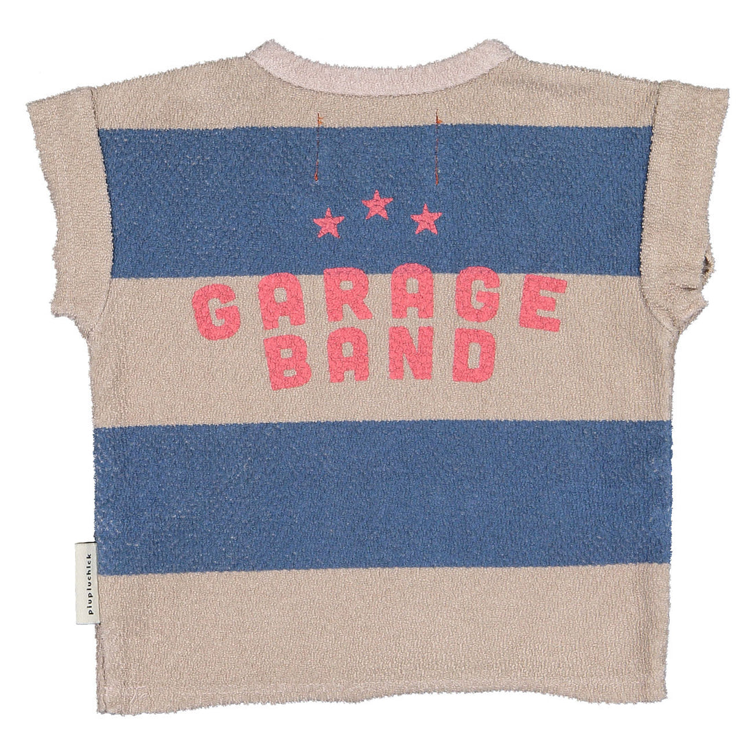 Piupiuchick Light Brown Stripe Printed Textured T-Shirt