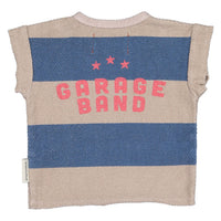 Piupiuchick Light Brown Stripe Printed Textured T-Shirt