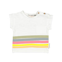 Piupiuchick Off White Multicolor Striped T-Shirt