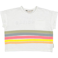 Piupiuchick Off White Multicolor Striped T-Shirt