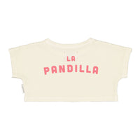 Piupiuchick Ecru Rainbow Textured Crop Top