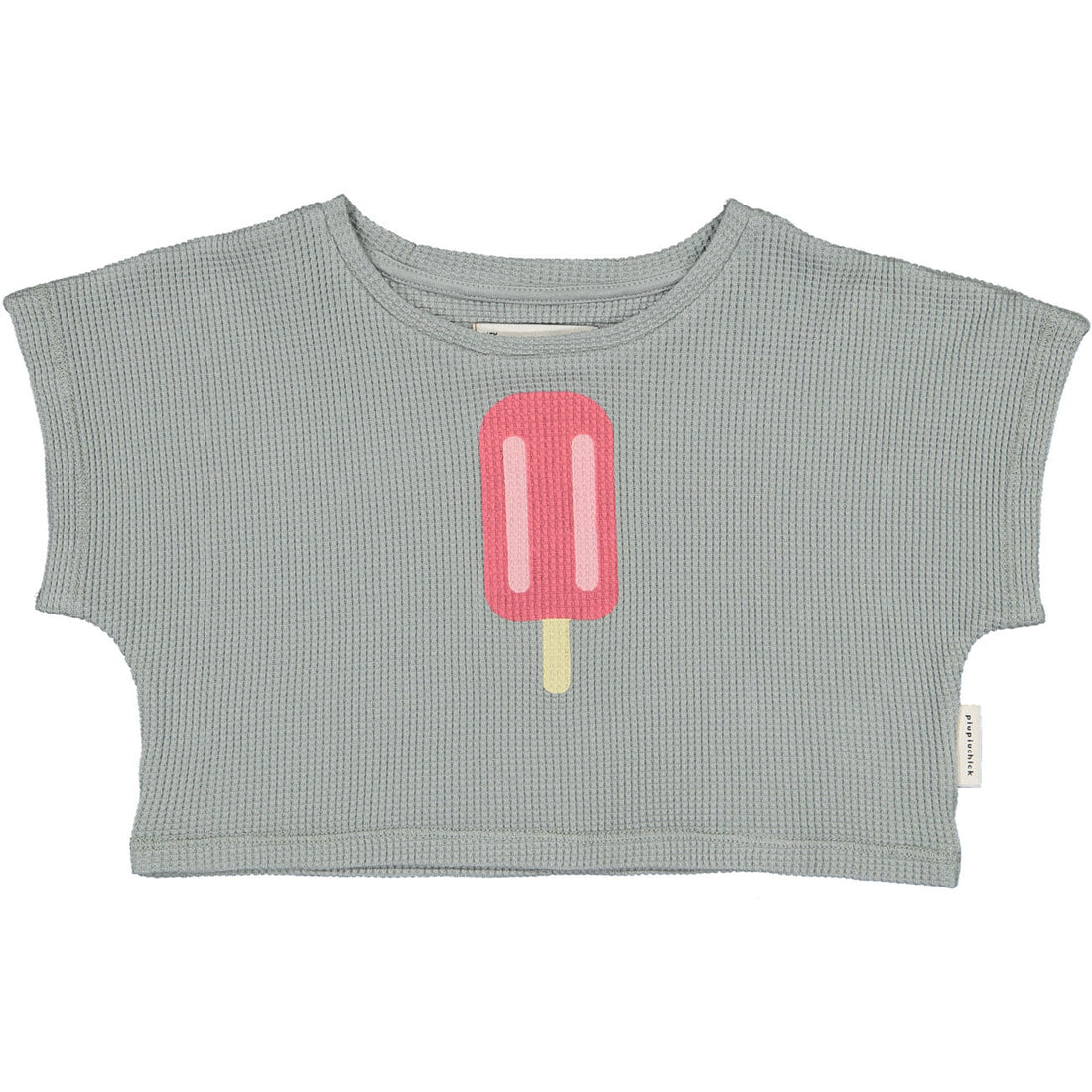 Piupiuchick Grey Ice Cream Textured Crop Top