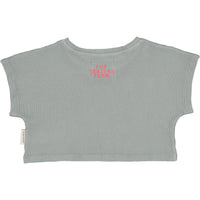 Piupiuchick Grey Ice Cream Textured Crop Top