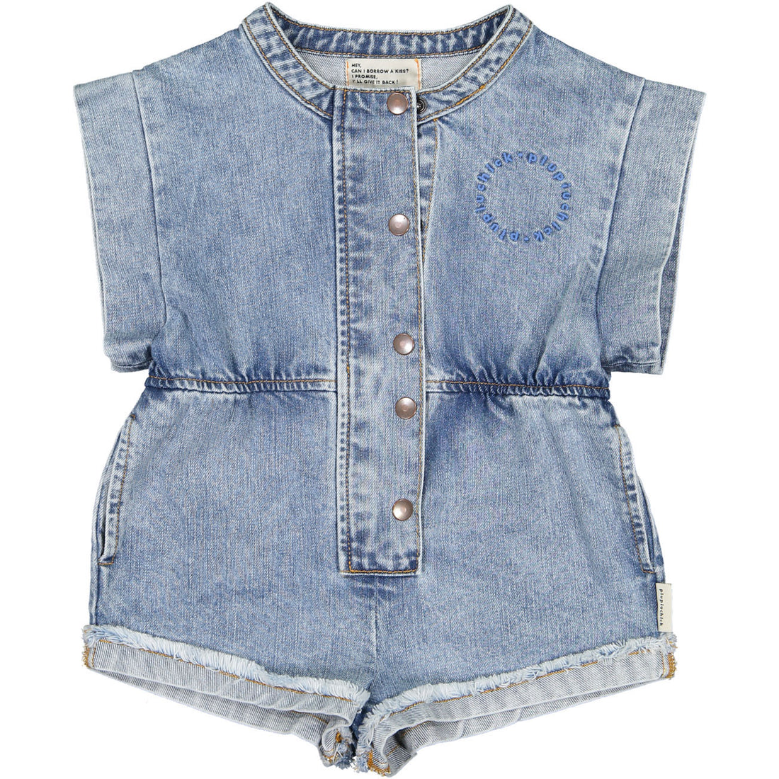 Piupiuchick Light Washed Denim Garage Band Jumpsuit