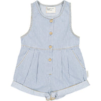 Piupiuchick Denim Washed Striped Jumpsuit