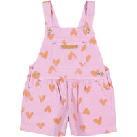 Piupiuchick Lavander Hearts Allover Dungarees