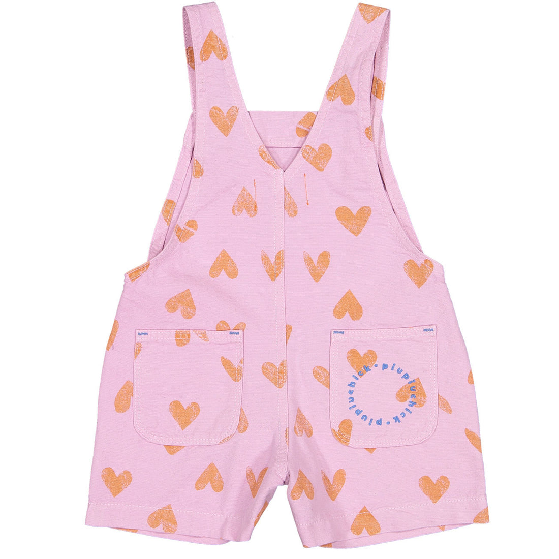 Piupiuchick Lavander Hearts Allover Dungarees