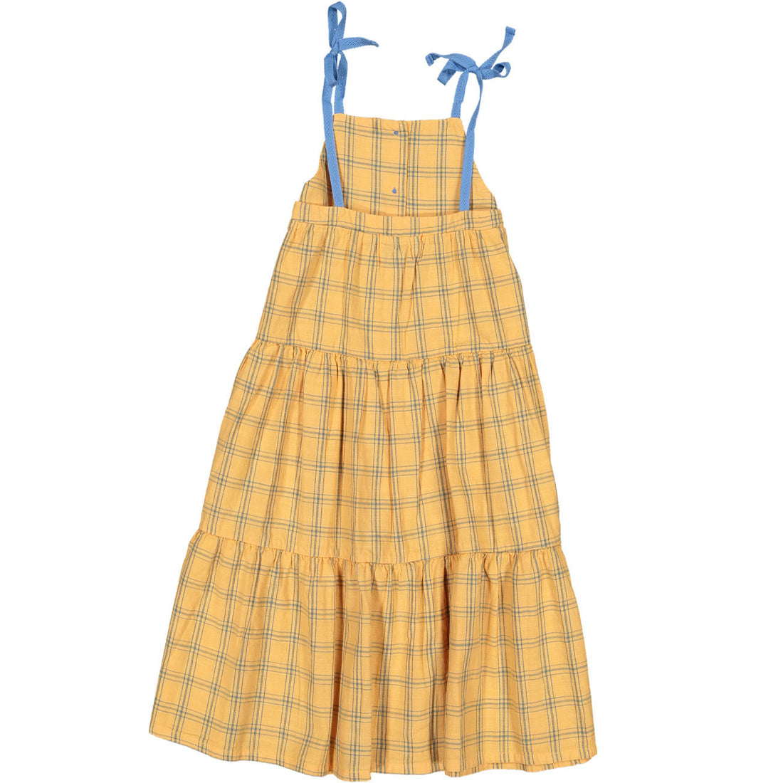 Piupiuchick Orange Checkered Long Layered Dress