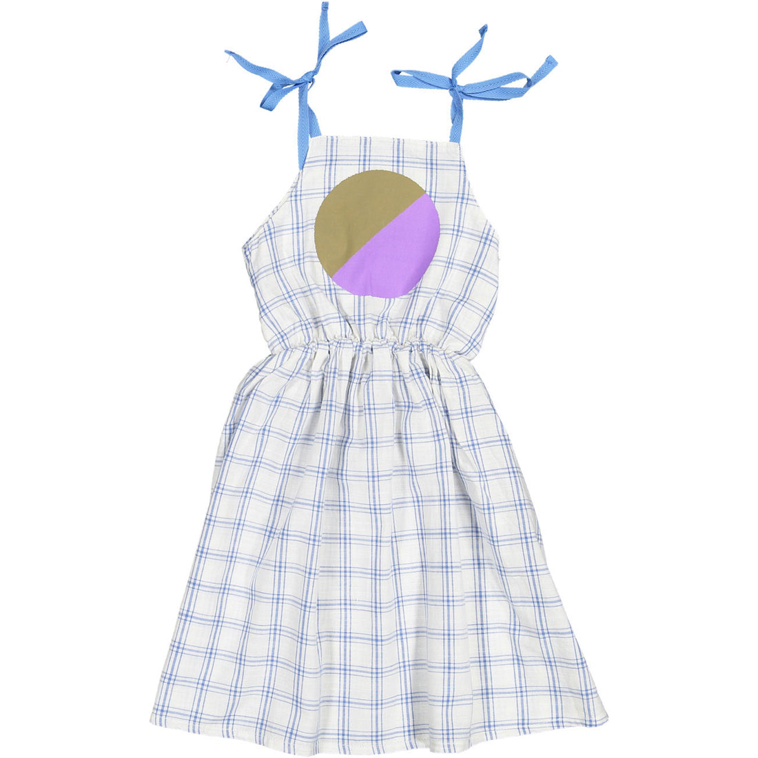 Piupiuchick Ecru Checkered Long Dress