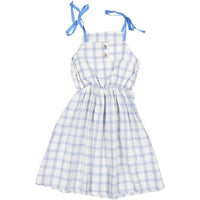 Piupiuchick Ecru Checkered Long Dress