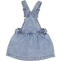 Piupiuchick Light Denim Washed Knee Dungaree Dress