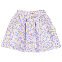 Piupiuchick Light Pink Little Flowers Knee Skirt