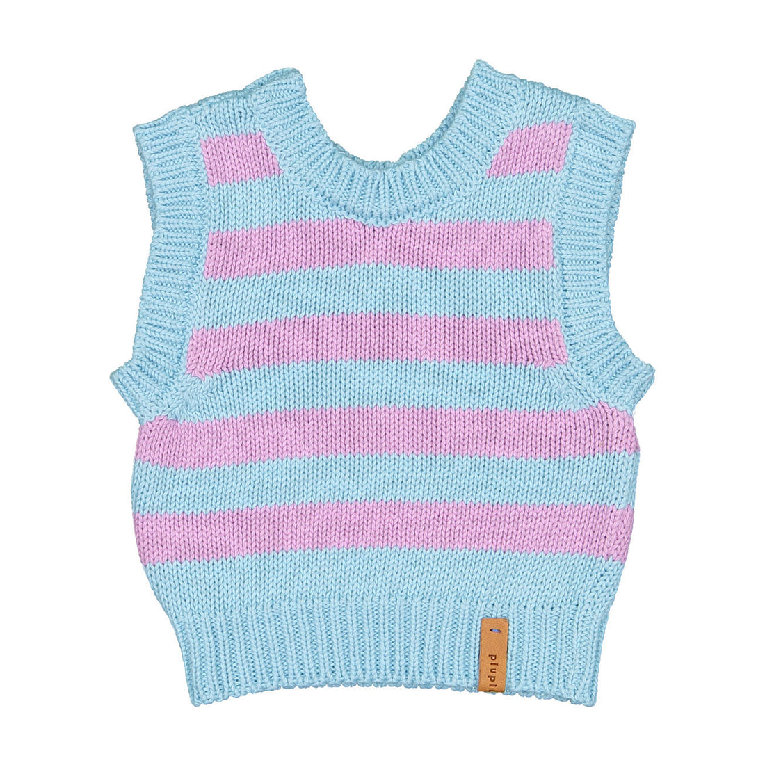 Piupiuchick Light Blue Stripe Knitted Baby Top