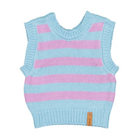 Piupiuchick Light Blue Stripe Knitted Baby Top
