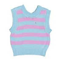 Piupiuchick Light Blue Stripe Knitted Baby Top