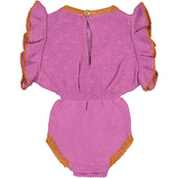 Piupiuchick Violet Detailed Knitted Playsuit