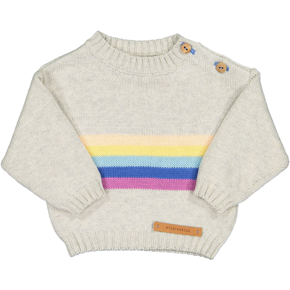 Piupiuchick Light Grey Multi Stripe Sweater