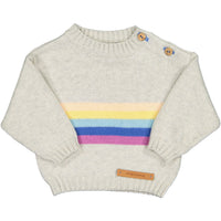 Piupiuchick Light Grey Multi Stripe Sweater