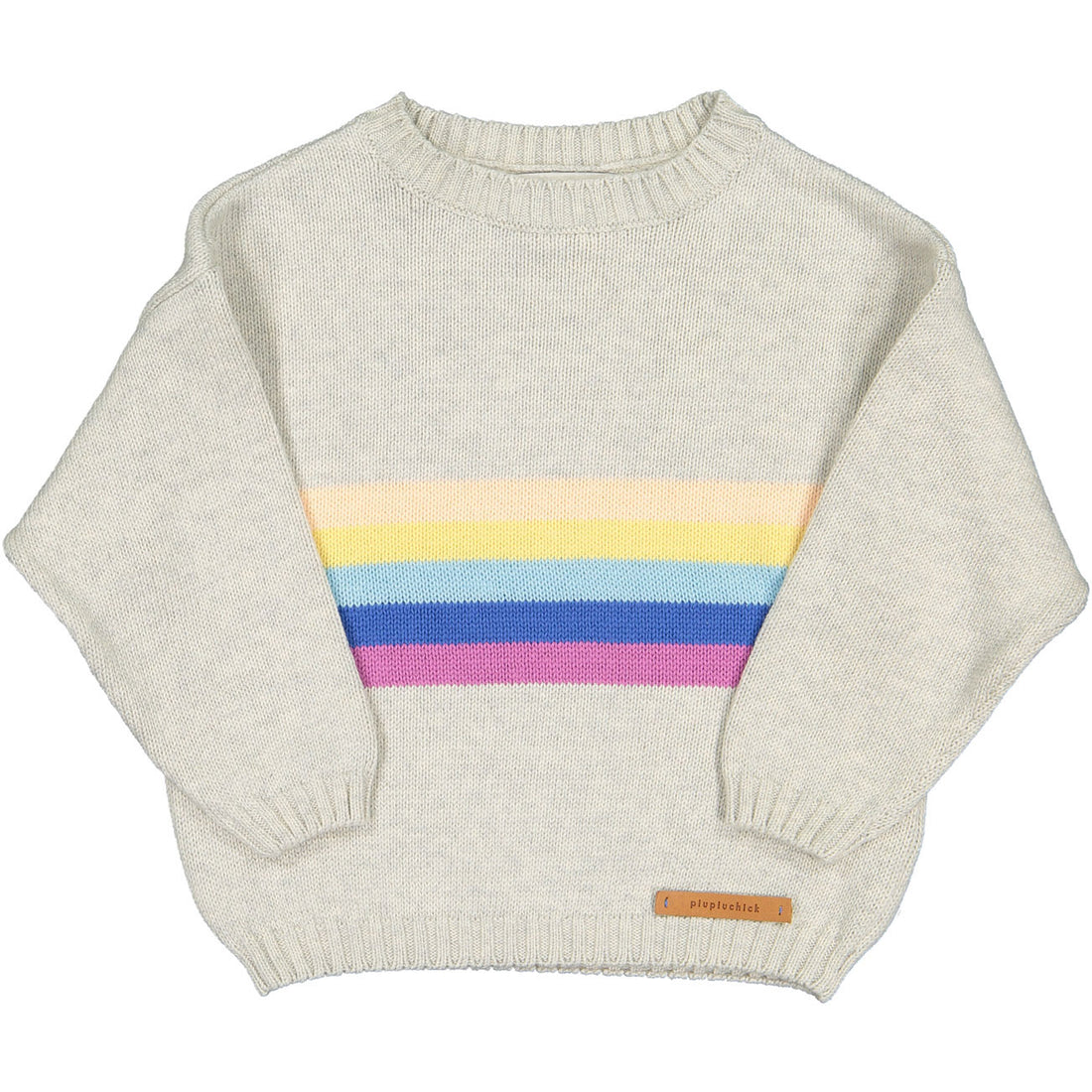 Piupiuchick Light Grey Multi Stripe Sweater