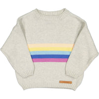 Piupiuchick Light Grey Multi Stripe Sweater