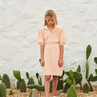 Liilu Cotton-Soft Apricot Crochet Dress