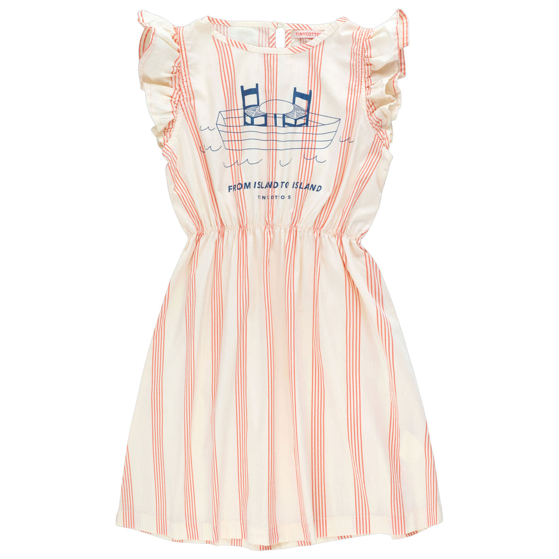 Tiny Cottons Pastel Yellow/Summer Red Sea Table Lines Dress