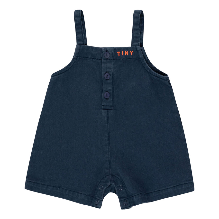 Tiny Cottons Navy Solid Baby Dungaree