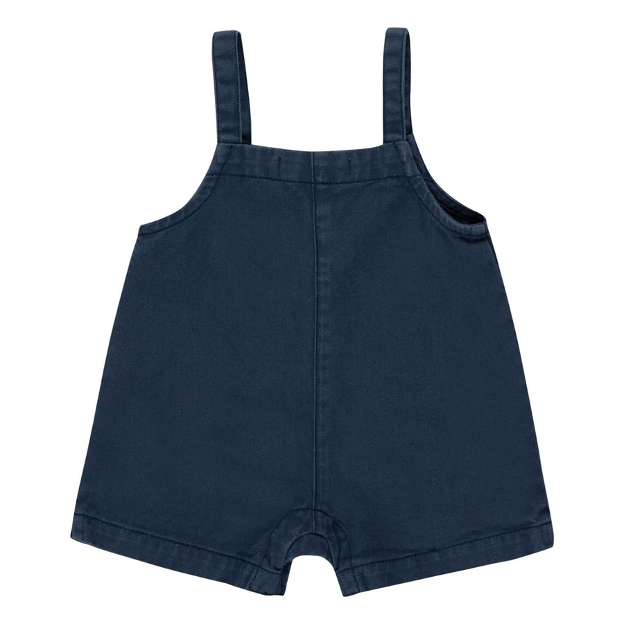 Tiny Cottons Navy Solid Baby Dungaree