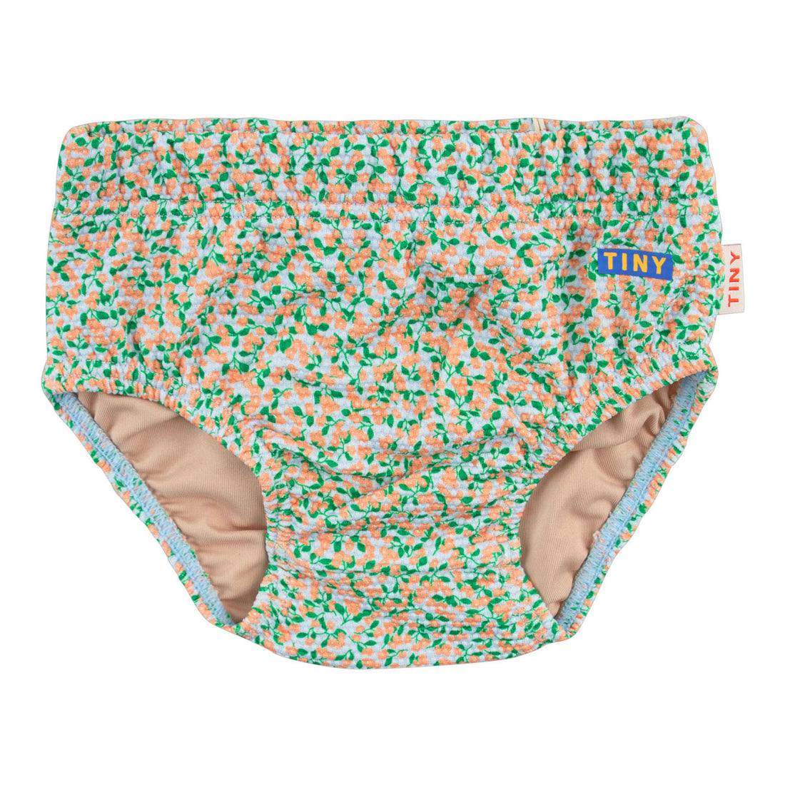 Tiny Cottons Pale Blue/Light Papaya Meadow Bloomer