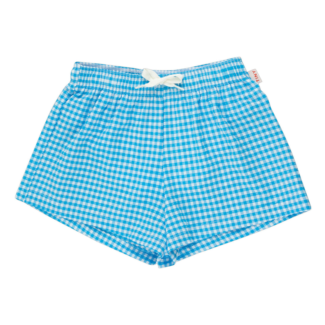 Tiny Cottons Light Cream/Bright Blue Vichy Trunks