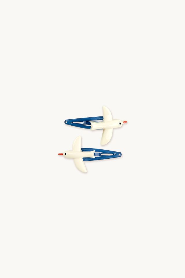 Tiny Cottons Light Cream Birds Hair Clips Set
