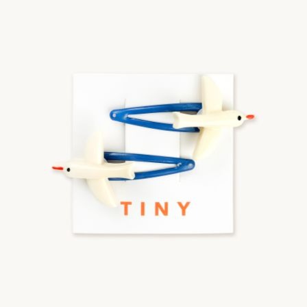 Tiny Cottons Light Cream Birds Hair Clips Set