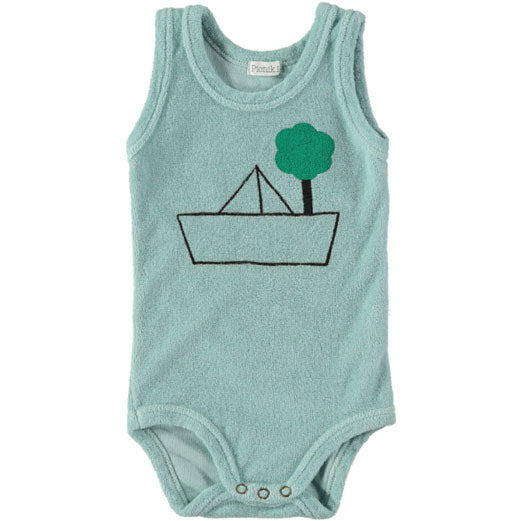 Picnik Blue Sailboat Bodysuit