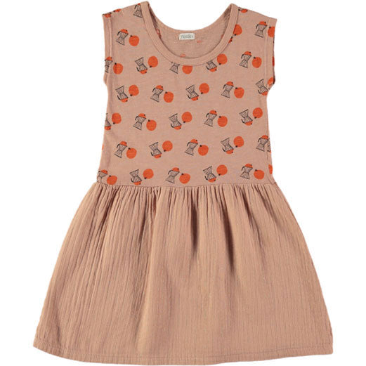 Picnik Peach Pitcher Print Dress