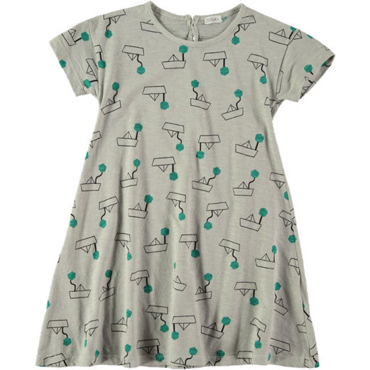 Picnik Grey Sailboat Print Tee Dress