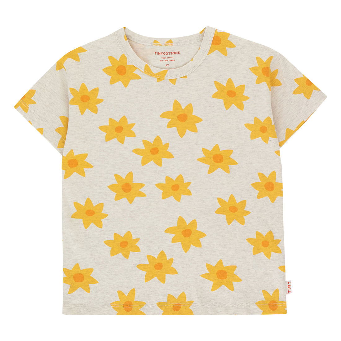Tiny Cottons Light Cream Heather Starfruit Tee