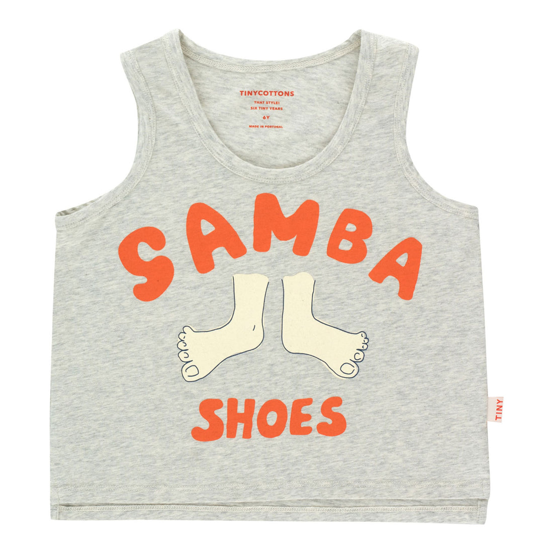 Tiny Cottons Light Grey Heather Samba Shoes Tank Top