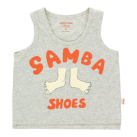 Tiny Cottons Light Grey Heather Samba Shoes Tank Top