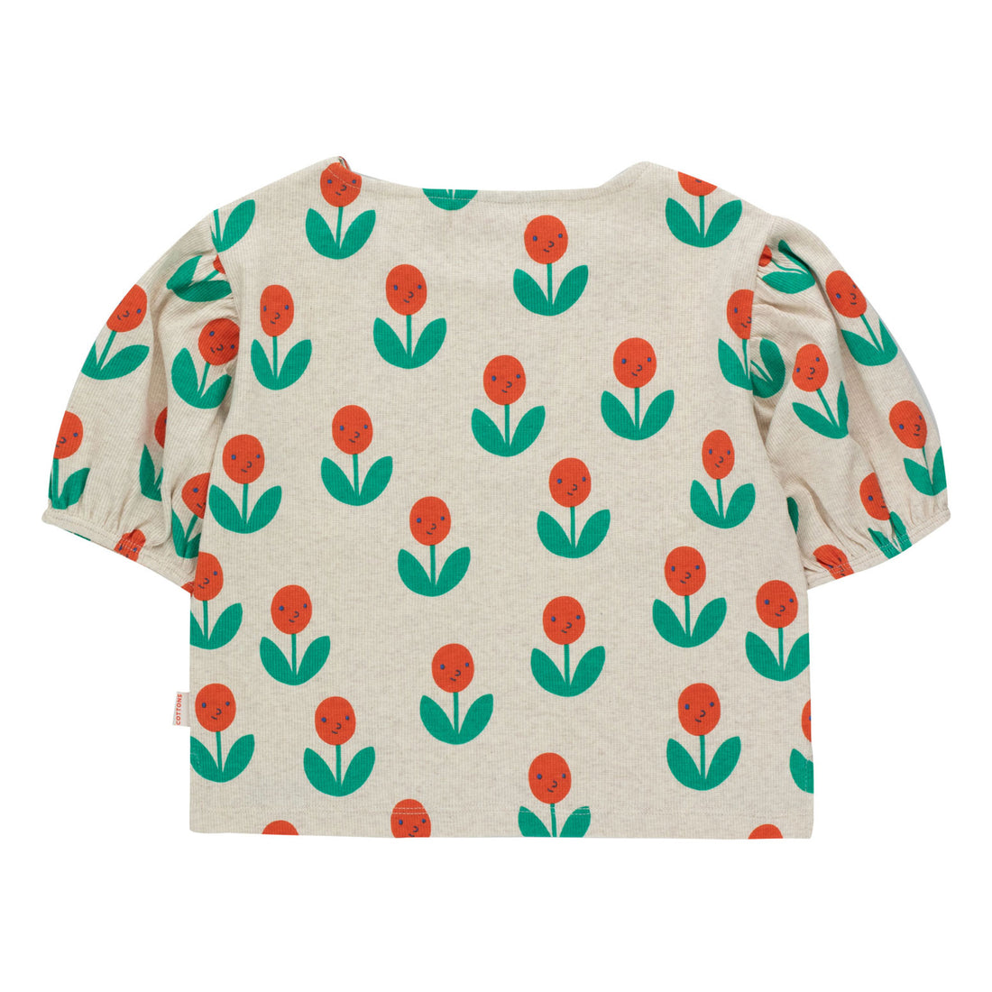 Tiny Cottons Light Cream Heather/Summer Red Peonies Blouse