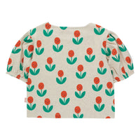 Tiny Cottons Light Cream Heather/Summer Red Peonies Blouse