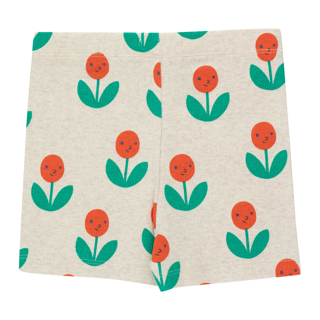 Tiny Cottons Light Cream Heather/Summer Red Peonies Short