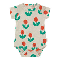 Tiny Cottons Light Cream Heather/Summer Red Peonies Body