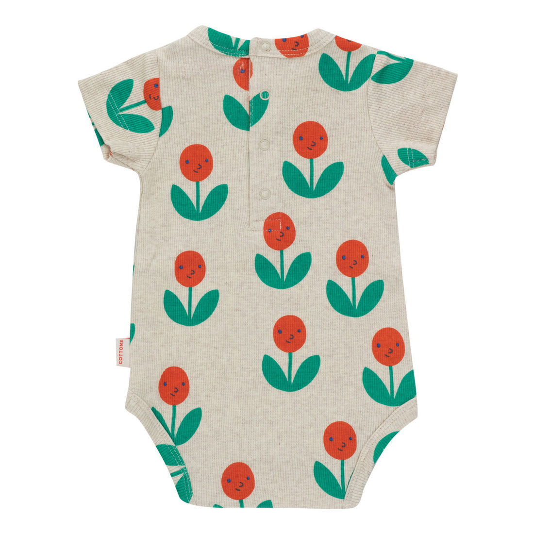 Tiny Cottons Light Cream Heather/Summer Red Peonies Body