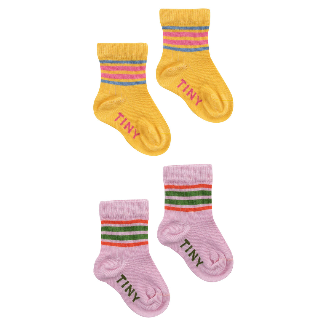Tiny Cottons Light Violet/Yellow Stripes Medium Pack Socks