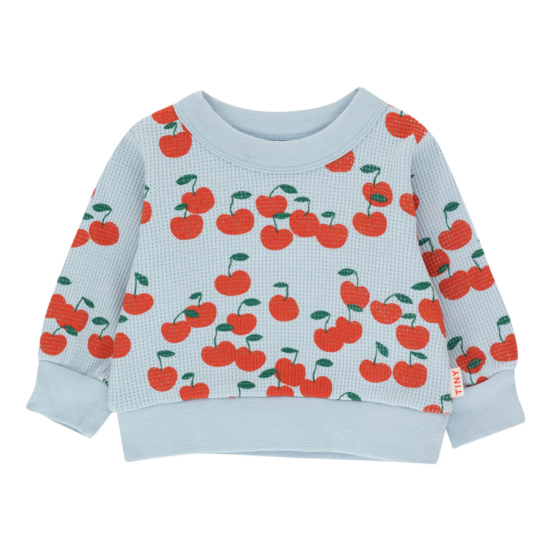 Tiny Cottons Washed Blue/Summer Red Cherries Baby Sweatshirt