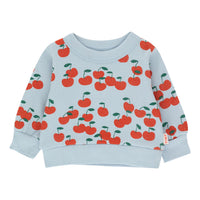 Tiny Cottons Washed Blue/Summer Red Cherries Baby Sweatshirt