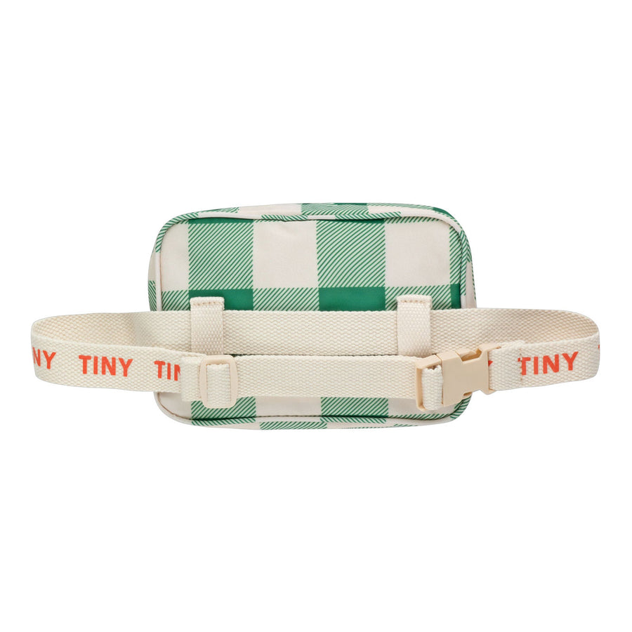 Tiny Cottons Light Cream/Pine Green Check Fanny Bag