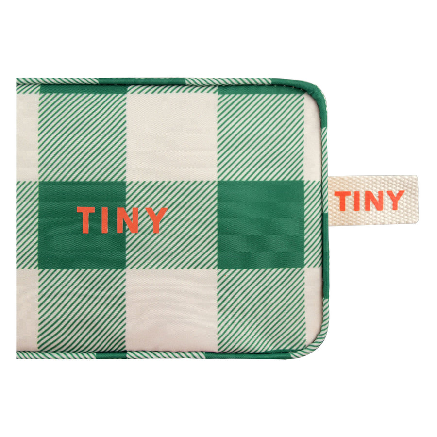 Tiny Cottons Light Cream/Pine Green Check Fanny Bag